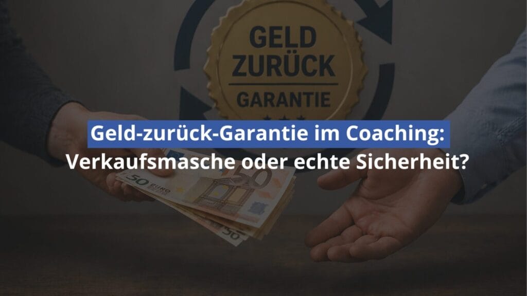 Hände mit Eurogeld vor Geld-zurück-Garantie-Siegel