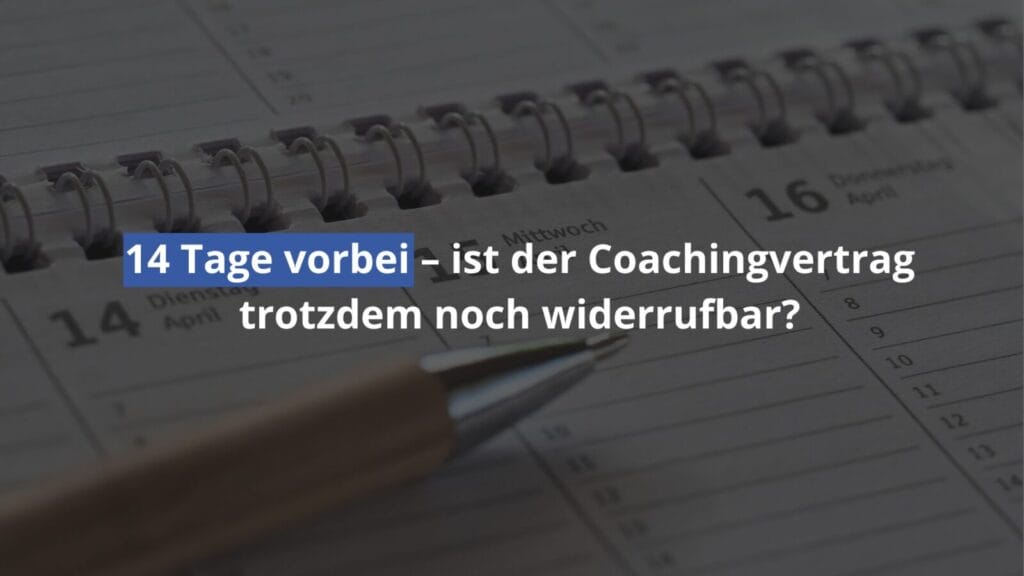 Kalender mit Stift und Text zum Coachingvertrag
