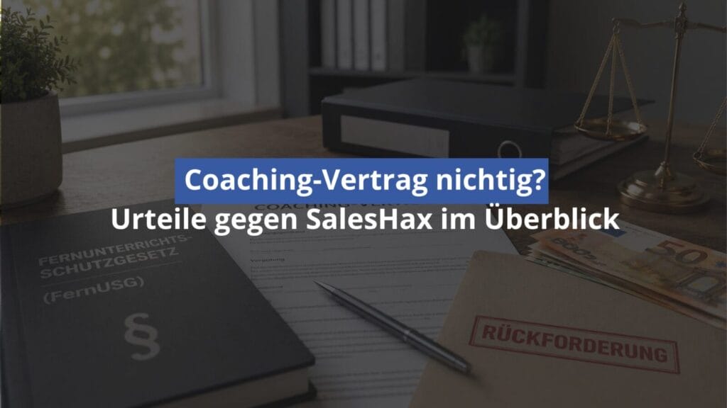 Schreibtisch mit Vertrag, Gesetzbuch und Justizwaage
