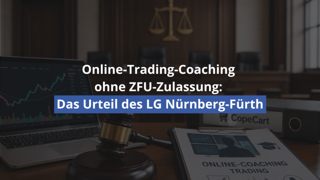 Richterhammer, Trading-Chart und Hinweis auf LG-Urteil